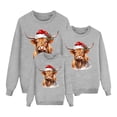 thumbnail image 4 of WELOIJEVBE Christmas Family Pajamas Matching Sets Christmas Printed Long Sleeved Pullover Sweatshirt Holiday Family Three Piece Set Hoodie Parent Child Outfit, 4 of 5