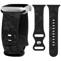 Wearlizer Floral Embossed Band Compatible with Apple Watch Band 38mm 40mm 41mm 42mm 44mm 45mm 49mm Women, Cute Cherry Blossoms Sport Replacement Strap for iWatch Series 9 8 7 6 5 4 3 2 1 SE Ultra 1 2
