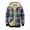Gray, variant on Men's Hooded Zip Fleece-Lined Thick Plaid Jacket, Casual Sports Outerwear, Blue, L