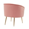 thumbnail image 5 of Velvet Accent Chair, Modern Tufted Barrel Chair Tub Armchair with Mid-Back & Golden Metal Legs, Comfy Upholstered Living Room Chair, Leisure Club Chair with Armrests, Single Sofa Chair, Pink, 5 of 6