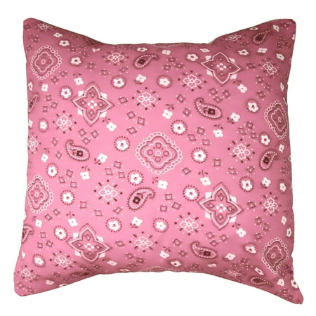 

Cotton Bandanna Print Floral Decorative Throw Pillow/Sham Cushion Cover Pink
