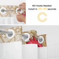 thumbnail image 5 of Retro Chicken No Hook Shower Curtain with Snap in Liner Farm Rooster Animal Gold Plated Linen Texture Waterproof Bathroom Shower Curtain with See Through Top Window for Bathtub 54" x 78", 5 of 9