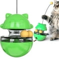 thumbnail image 2 of Cat Dispenser Toy Tumbler Puzzle Feeder Toy Pets Slow Kibble Dispensing Ball for Cat Training - Green, 10x10x13.5cm, 2 of 7