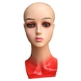 thumbnail image 1 of Female Bald Mannequin Head Stable Base Multifunctional Smooth Holder Manikin redcloth, 1 of 9