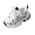 thumbnail image 2 of pwidon Toddler Chunky Sneakers Velcro Breathable Mesh Non Slip Cushioned Kids Walking School Athletic Shoes Black 29, 2 of 6