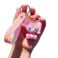 thumbnail image 1 of Women's Keychain, Wallet Ornament, Handbag Cartoon Cute Building Blocks Small Animal Pendant, Keyring with Wrist Lanyard, 1 of 3