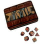 Thieves Tools with Smoke and Fire | Shiny Black Nickel with Red Numbers Metal Dice -