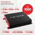 thumbnail image 5 of Crunch PX-1000.4 4 Channel 1000 Watt Amp A/B Class Car Stereo Power Amplifier, 5 of 8