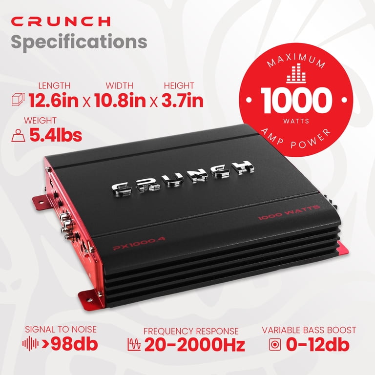 Crunch, Car Stereo Power Amplifier, PX-1000.4 4 Channel 1000 Watt