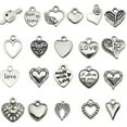 thumbnail image 5 of fenteer 100 Pieces Valentine's Day Heart Pendants Antique for Wedding Party Birthday, 5 of 6
