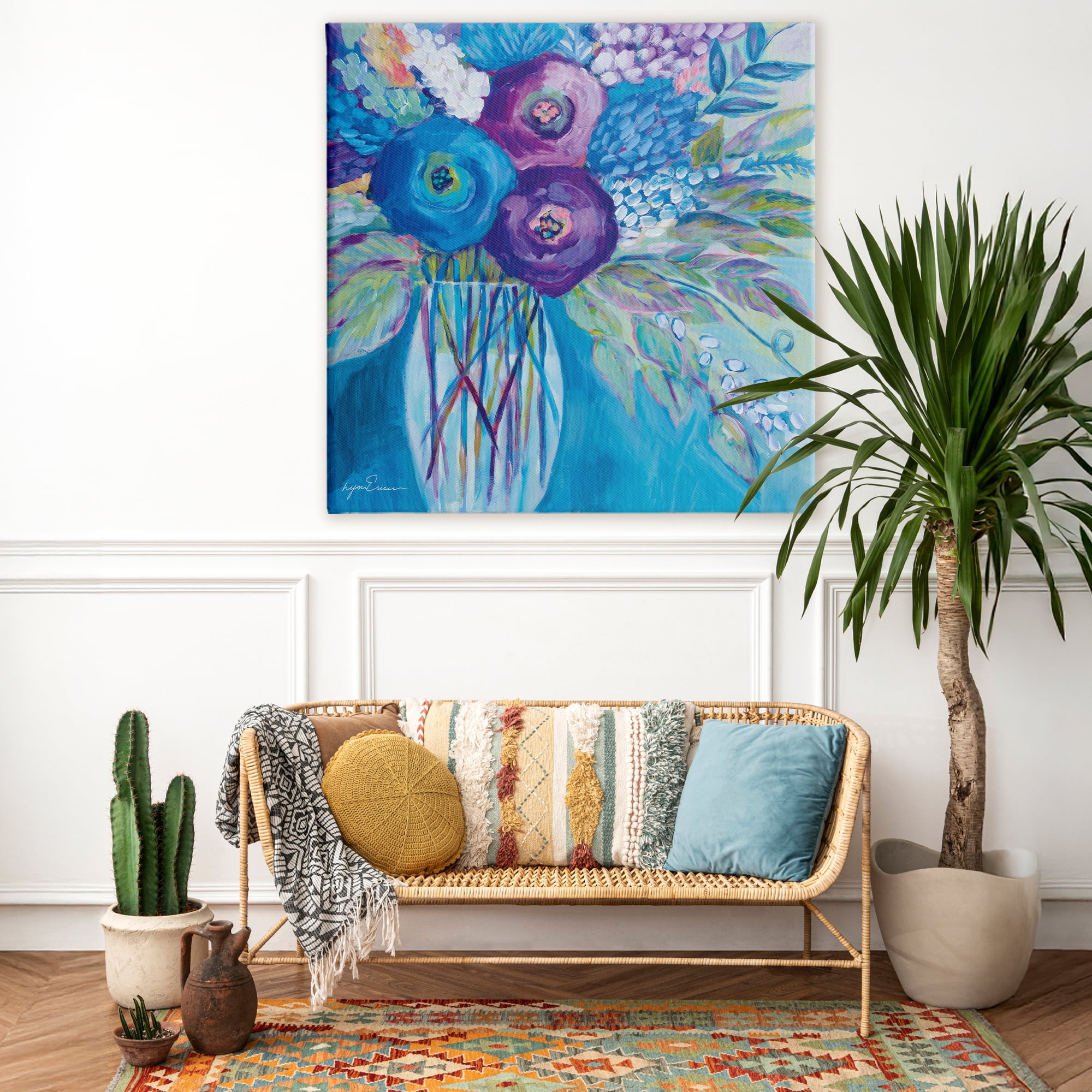 Stupell Industries True Blue Flower Bouquet Canvas Wall Art, design by Lynn Ericson Fine Art