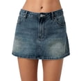 thumbnail image 3 of Jupe Mini en Denim Y2k pour Femme Taille Basse Décontractée Moulante Jupe en Jean avec Poches Bleu Rétro TG, 3 of 7