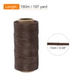 thumbnail image 2 of Uxcell Waxed Thread,197 Yard 1mm 210D Flat Wax Thread Polyester Waxed String for Leather Sewing Hand Weaving Book Binding Home Decoration,Deep Brown, 2 of 6