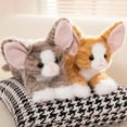 thumbnail image 2 of 53CM Simulation Devon Rex Plush Toys Curly Hair Peluche Kitten Stuffed Doll Lifelike Lying Cat Doll Sofa Decoration Props, 2 of 9