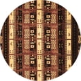 thumbnail image 1 of Ahgly Company Indoor Round Abstract Brown Modern Area Rugs, 5' Round, 1 of 4