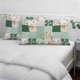 thumbnail image 3 of Boho Spring Floral Pillow Covers, Linen Long Throw Pillow Case, Retro Flowers Plants Patchwork Grid Green Holiday Pillow Protector Decorative Cushion Cover for Living Room/Bedroom 20" x 36", 3 of 8