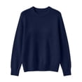thumbnail image 4 of Edvintorg Womens Sweater Long Sleeve Loose Knit Sweaters Crew Neck Casual Pullover Top Plus Size Fashion Clothing Navy M, 4 of 7
