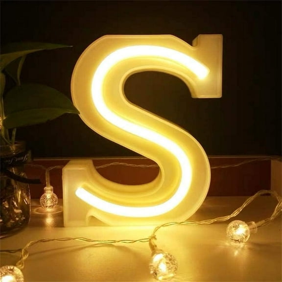 LED Neon Letter Lights, Light Up LED Letters Lights Light Up Marquee Letters Lights Letters Neon Signs Battery USB Warm