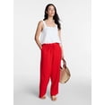 thumbnail image 2 of Time and Tru Women's Wide Leg Linen Blend Pants, Sizes XS-4X, 2 of 5