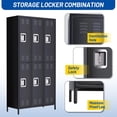 thumbnail image 6 of Ataucjin 6 Doors Metal Storage Locker with 12 Hooks and 6 Shelves, Metal Lockers for Employees, 72 Inch Tall Steel Storage Locker for Home, Office, Gym, School, Assembly Required, 6 of 8