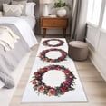 thumbnail image 5 of Rose Wreaths Area&nbsp;Rug 2x6ft Natural Plant Non-Slip&nbsp;Washable Square&nbsp;Rugs Soft Felt Indoor Floor Mat for Bedroom Kitchen Living Room Bathroom, 5 of 9