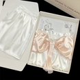 thumbnail image 1 of Pijama de verano para mujer, pantalones cortos con tirantes y lazo, pijama kawaii para estudiante, pijama bonito para niña, ropa de casa con tirantes genial, 1 of 6