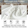 thumbnail image 3 of EA'S SECRET Womens Pajama Sets 100% Cotton Short Sleeve Top with Long Pants Sleepwear 2 Piece V Neck Loungewear Soft Knit (White,XL), 3 of 8