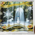 thumbnail image 1 of Festive Shower Curtain with Snowflakes & Deer - Merry Christmas Decor, 1 of 5