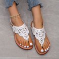 thumbnail image 2 of Xishao Sandalias con Punta de Clip para Mujer, Sandalias Huecas cómodas para Mujer, Sandalias de Plataforma Plana para Mujer, Sandalias con Correa en el Tobillo a la Moda para Mujer,A-40EU Xishao ropa, 2 of 2