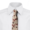 thumbnail image 2 of Garden Necktie, Apple and Butterfly Pattern, Dress Tie, 3.7", Pale Peach Vermilion, by Ambesonne, 2 of 3