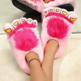 thumbnail image 5 of Funny Slippers for Women Comfortable Novelty Warm Winter Hob-bit Feet Furry Indoor Shoes Adult Couples Valentine's Day Gifts, Pink & One Size, 5 of 7