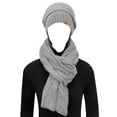 thumbnail image 4 of Wrapables Winter Warm Chunky Cable Knit Infinity Scarf and Beanie Set, Light Gray, 4 of 7