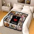 thumbnail image 5 of Personalized Photo Blanket for Family, Customized Bed Blanket with 10 Pictures for Mom Dad Custom Photos Throw Blanket for Best Friends, Personalized Gifts for Couple Girlfriend Boyfriend Blankets, 5 of 5