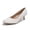 White PU, variant on Rexoro Women's Classic Round Close Toe Pumps Slip On Low Thin Heel Heels Office Daily Dress Occasions Shoes