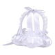 thumbnail image 3 of Cesta de flores blanca para niña con asa, cesta de flores de satén para mesa de despedida de soltera Estilo B, 3 of 9