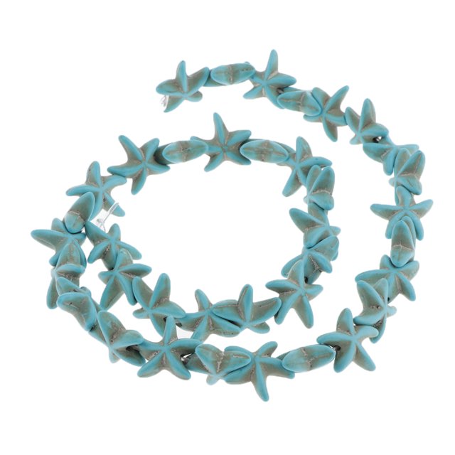 de Estrella Turquesa para Joyería de Piedra Sueltas para Pulseras, Collares, Pendientes, de Joyería Turquesa, Hilo a Gra - pentagrama azul Sunnimix Espaciador suelto de cuentas turquesas