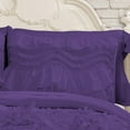 thumbnail image 3 of D.N.G. BEDDINGS 800 Thread Counts, 100% Egyptian Cotton, 550 GSM Microfiber filled Quilt Ruffled With Small Pom Pom Textured 1 Piece King/Cal-King Size Comforter, Purple, 3 of 6