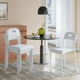 thumbnail image 1 of QinaQin Dining Chairs Set of 4, Stackable Plastic Kitchen Chairs with Metal Legs, Waterproof and Stain-Resistant, 1 of 7