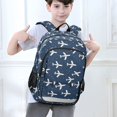 thumbnail image 6 of FORMRS Unisex School Backpack 17" Student Travel Bag with Laptop Compartment, White Airplane Pattern, 6 of 7