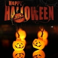 thumbnail image 3 of Halloween String Lights 2Pcs 9.8ft 20 LED Skeleton Pumpkin Ghost Bat Hanging Fairy String Lights for Window Courtyard, 3 of 8