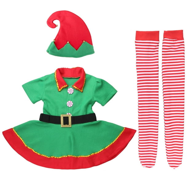 OuSshang Kids Adults Elf Costume Boys Girls Christmas Outfit Cosplay Holiday Party Xmas Party Gifts