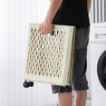 thumbnail image 2 of Bxaolu Laundry Baskets,Laundry Basket With Wheels,Laundry Hamper With Wheels,Dorm Laundry Hamper, Laundry Basket Plastic, 18.11"H x 15"L x 11.22"W, Beige, 2 of 7