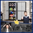 thumbnail image 6 of AUHUP 73" Rolling Garage Storage Cabinets with 3 Adjustable Shelves, Metal Storage Cabinet with Wheels, Black Gray Tool Cabinet for Garage,Home,Warehouse,Workshop, 6 of 9