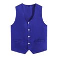 thumbnail image 3 of Jowowha Kid Girls Boys Volunteer Vest Solid Color Irregular Hem Volunteers Activity Waistcoat Uniform Blue XL/13, 3 of 5