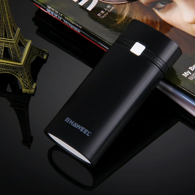 ABPWLY Dual Battery USB Power Bank DIY Case Mobile Charger Box Portable 5V 5600mAh External Shell for Cellphone Devices Without Battery