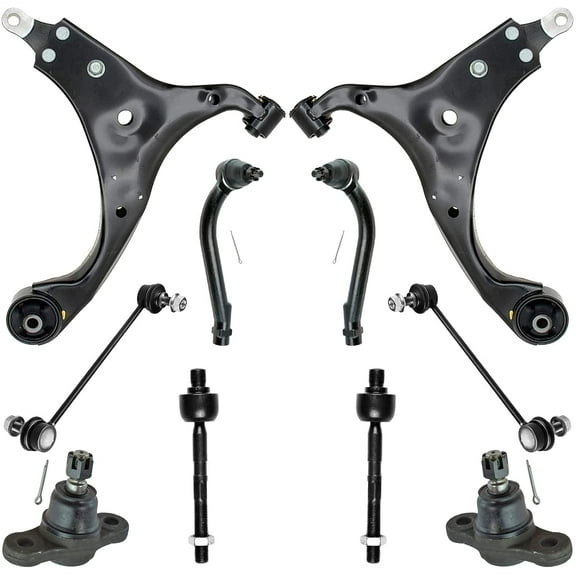 Detroit Axle - Front Lower Control Arms Ball Joints Tie Rods Sway Bars Replacement for 2009-2012 Hyundai Elantra