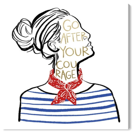 White And Gold Art Wynwood Studio 'French Icon' Typography and Quotes Wall Art Canvas Print - Gold, White, 30