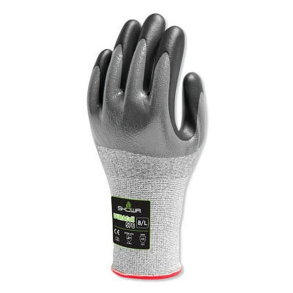 Showa Coated Gloves,Black/Gray,M,PR 576M-07
