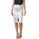 thumbnail image 1 of Falda Midi Bodycon Brillante de Cintura Alta con Abertura Frontal para Fiesta INSPIRE CHIC Talla XS Plata, 1 of 6