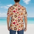 thumbnail image 4 of Balery Skull Retro record lips Camisas hawaianas de manga corta para hombre, camisas playeras de corte holgado, camisas de vacaciones con botones,XX-Large, 4 of 7
